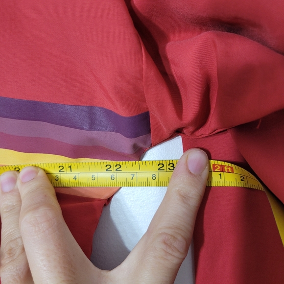 L&P Apparel Lightweight Red Rainbow Stripes Zipper Front Pockets Hoodie Small - Picture 13 of 13